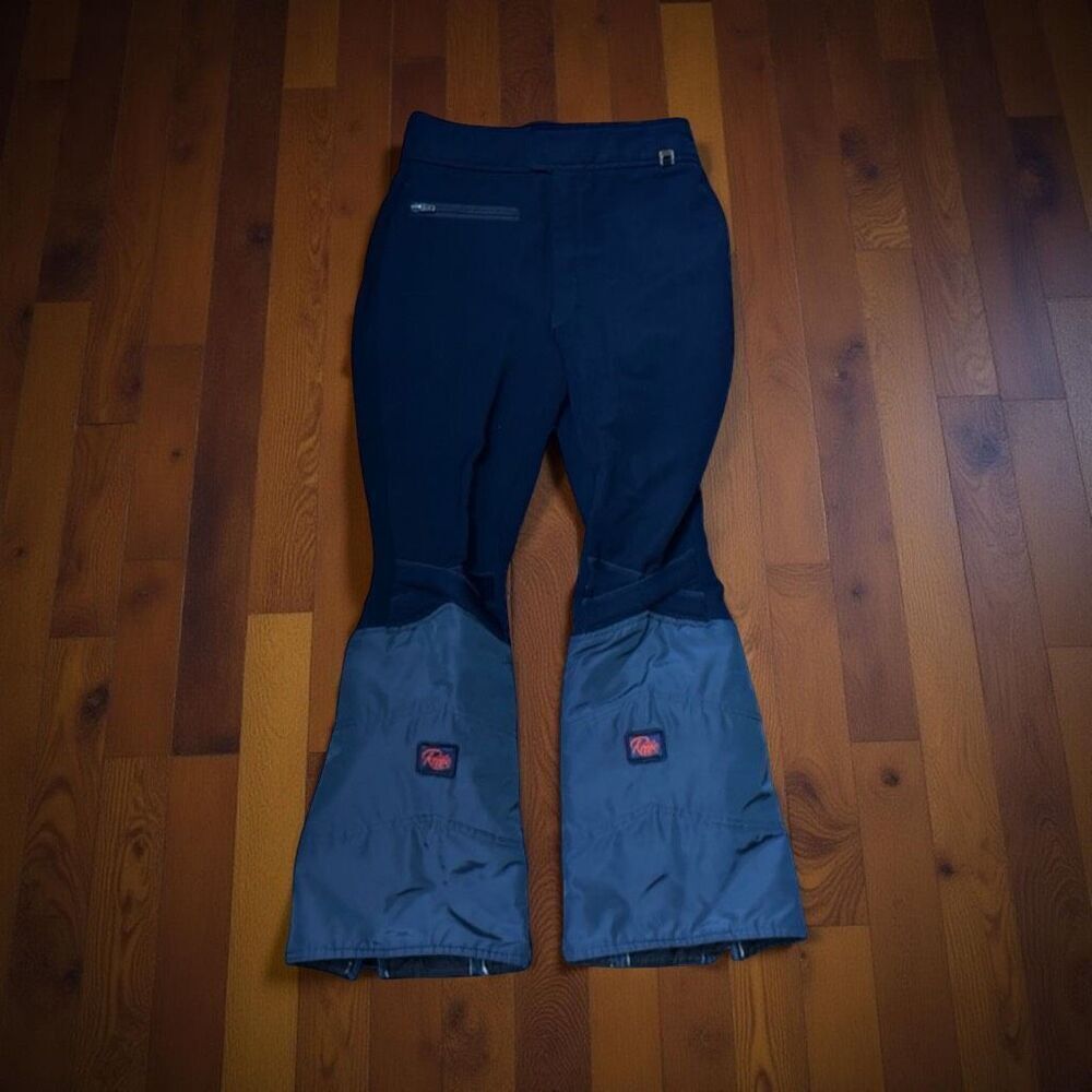 Vintage Women's Roffe Blue/Black Ski Pants Made in USA Size 10
